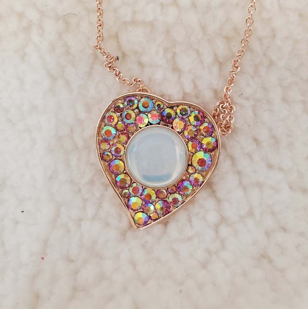 Betsey Johnson Rose Gold Heart Necklace